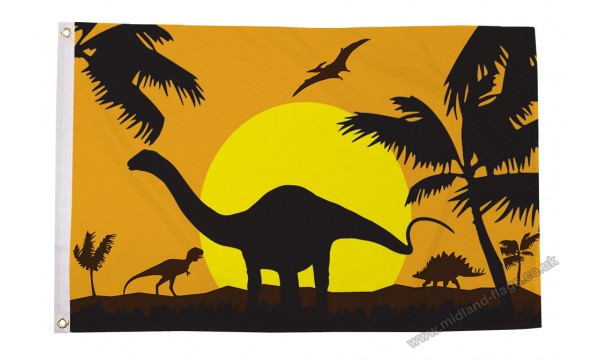 Dinosaur Silhouette Flag